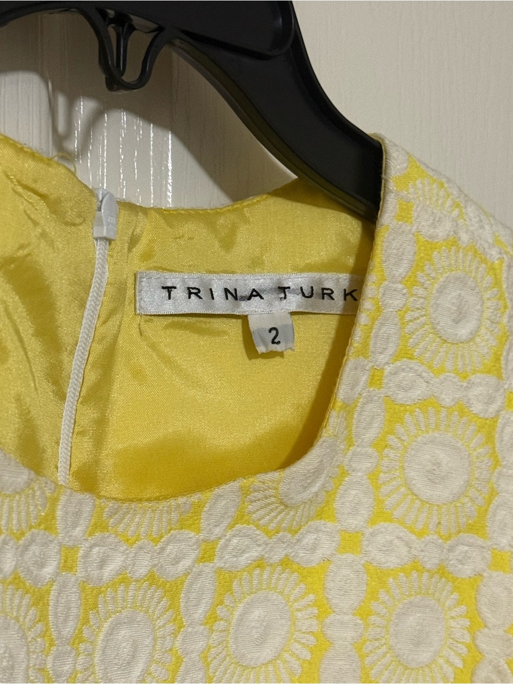 Trina Turk Yellow and White jacquard sleeveless dress - Picture 7 of 7